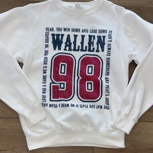 Morgan Wallen Graphic White, navy and Red crewneck sweatshirt size small